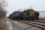 CSX 4316 waits for its return to CSX property as LSRC's power for Z127 rests for New Years Day